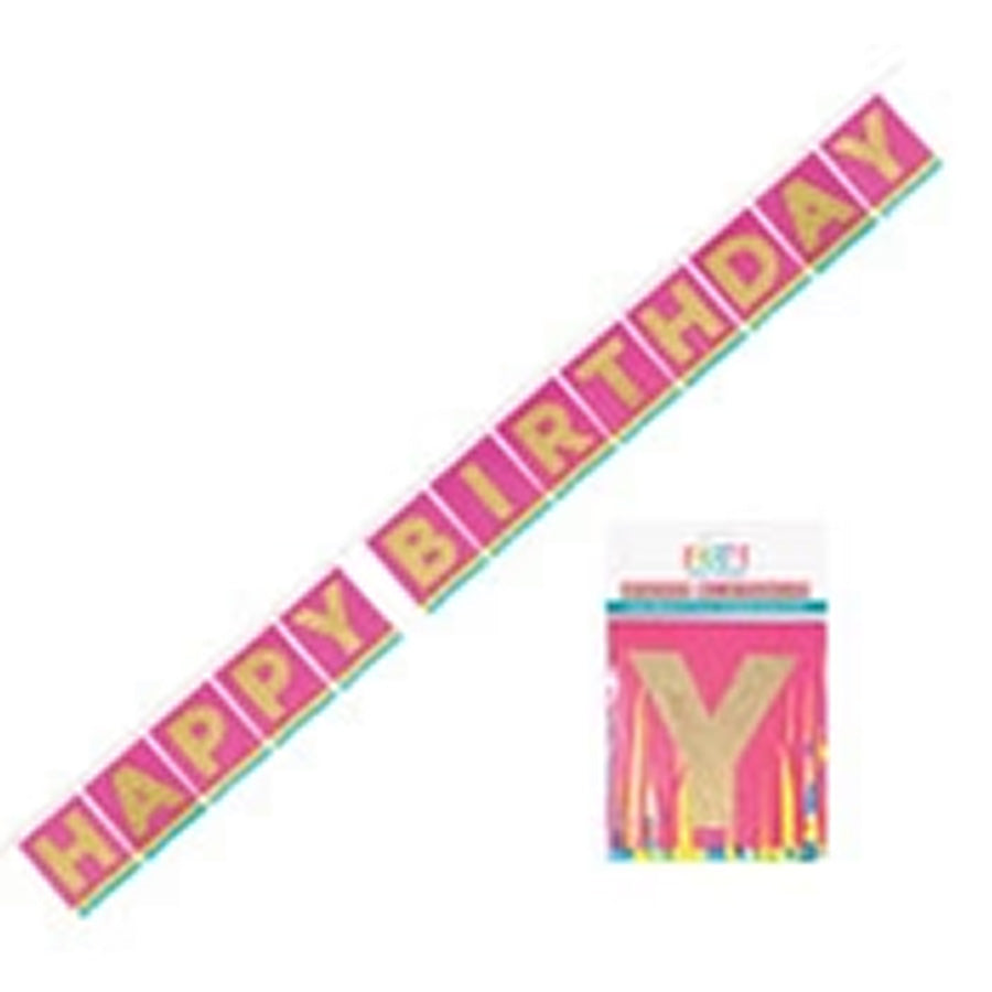 Happy Birthday Tissue Fringe Banner 3.3m (11')