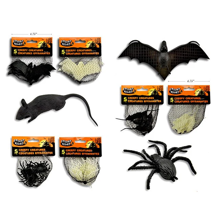 HWEEN CREEPY CREATURES 6PK 6ASST BLACK + GID