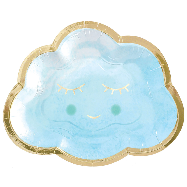 Oh Baby Boy 16cm Shaped Metallic Paper Plates PK8