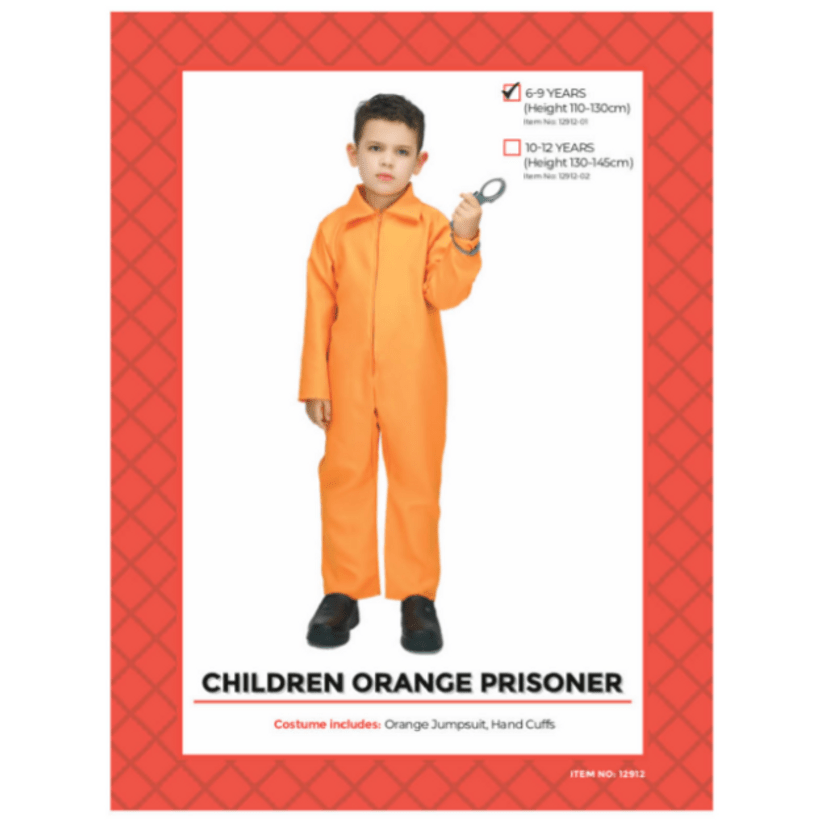 Children Orange Prisoner Costume 6-9 years