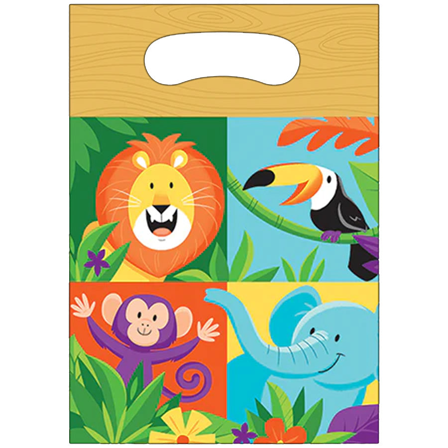 Jungle Safari Loot Bags Plastic 22cm x 16cm PK8