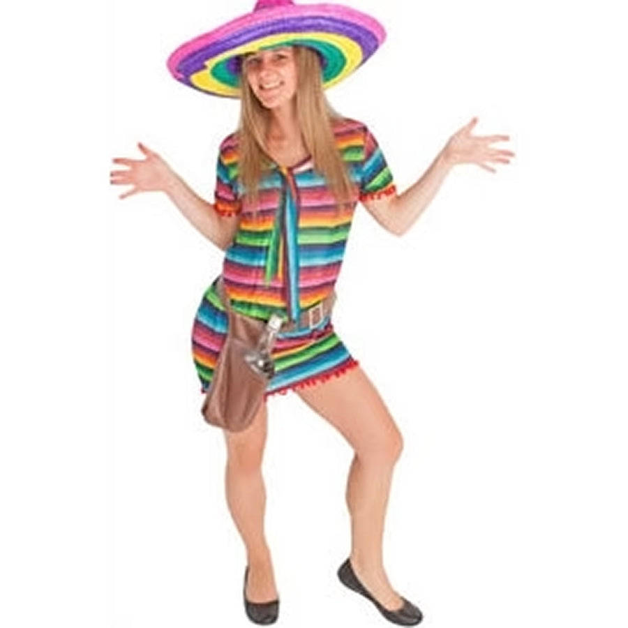 Ladies Mexican Costume Medium(dress,belt with bottle holder)