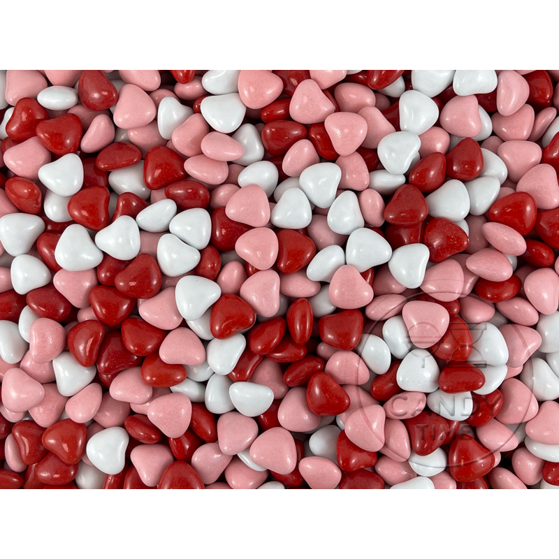 Candy Coated Choc Heart Red 1KG