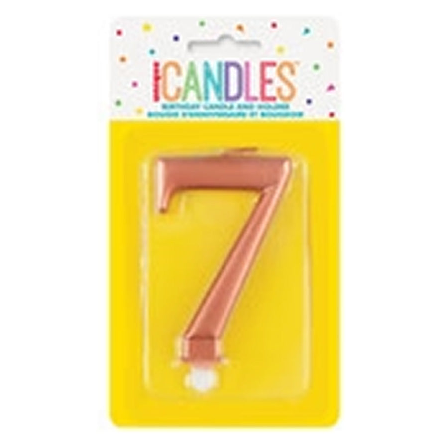 MET R/GOLD B'DAY CANDLE - NUMBER 7