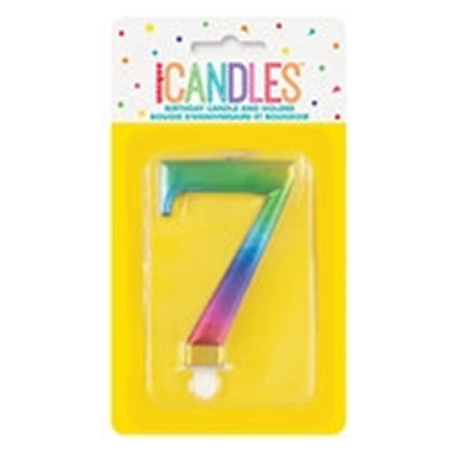 MET RAINBOW B'DAY CANDLE - NUMBER 7