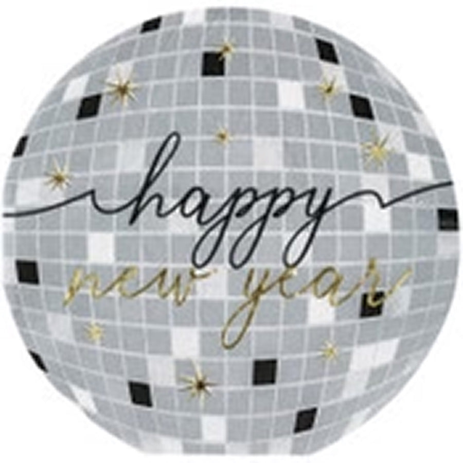 New Year PK 16 Foil Stamped Disco Ball Shaped Luncheon Napkins 2ply 31.7cm X 31.1cm