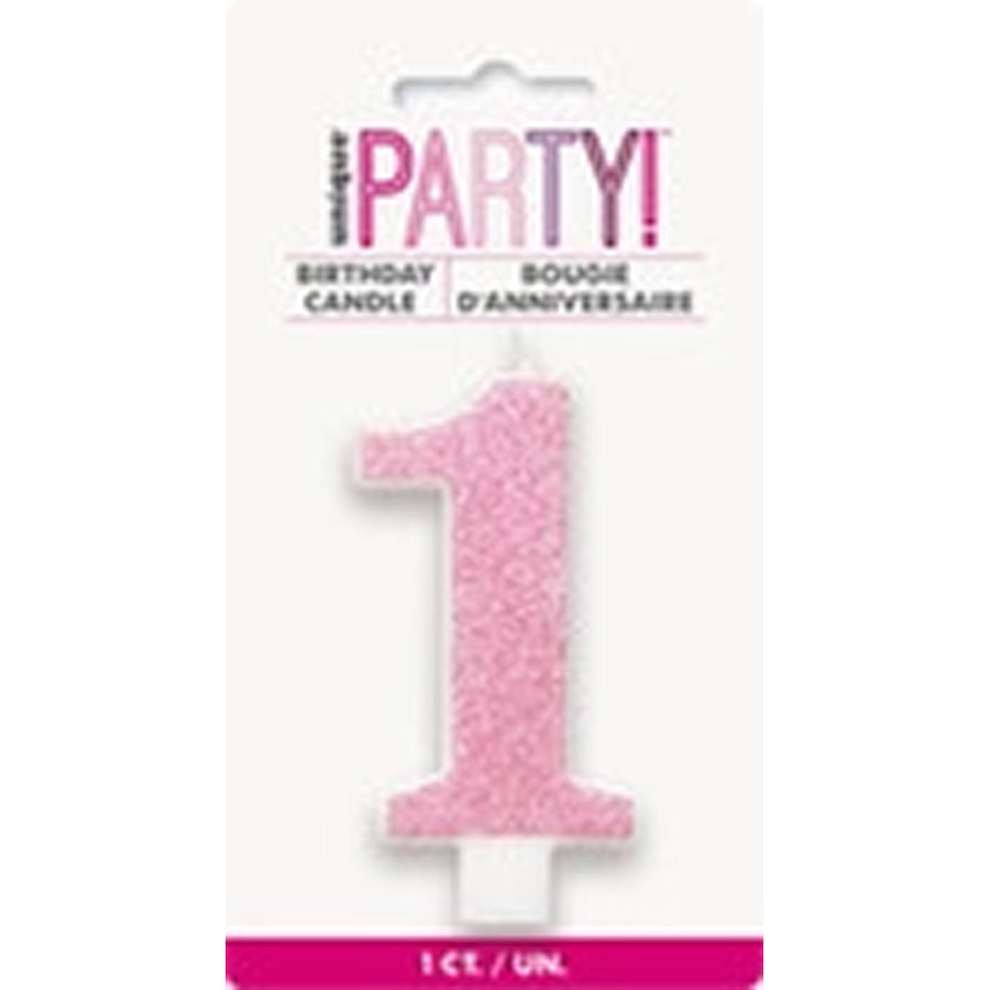 NUMERAL CANDLE 1 - PINK