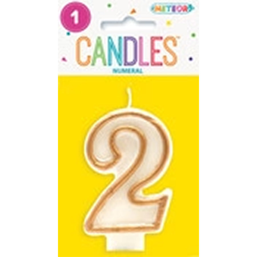 NUMERAL CANDLE 2 - GOLD