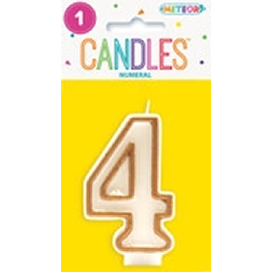 Numeral Candle 4 - Gold