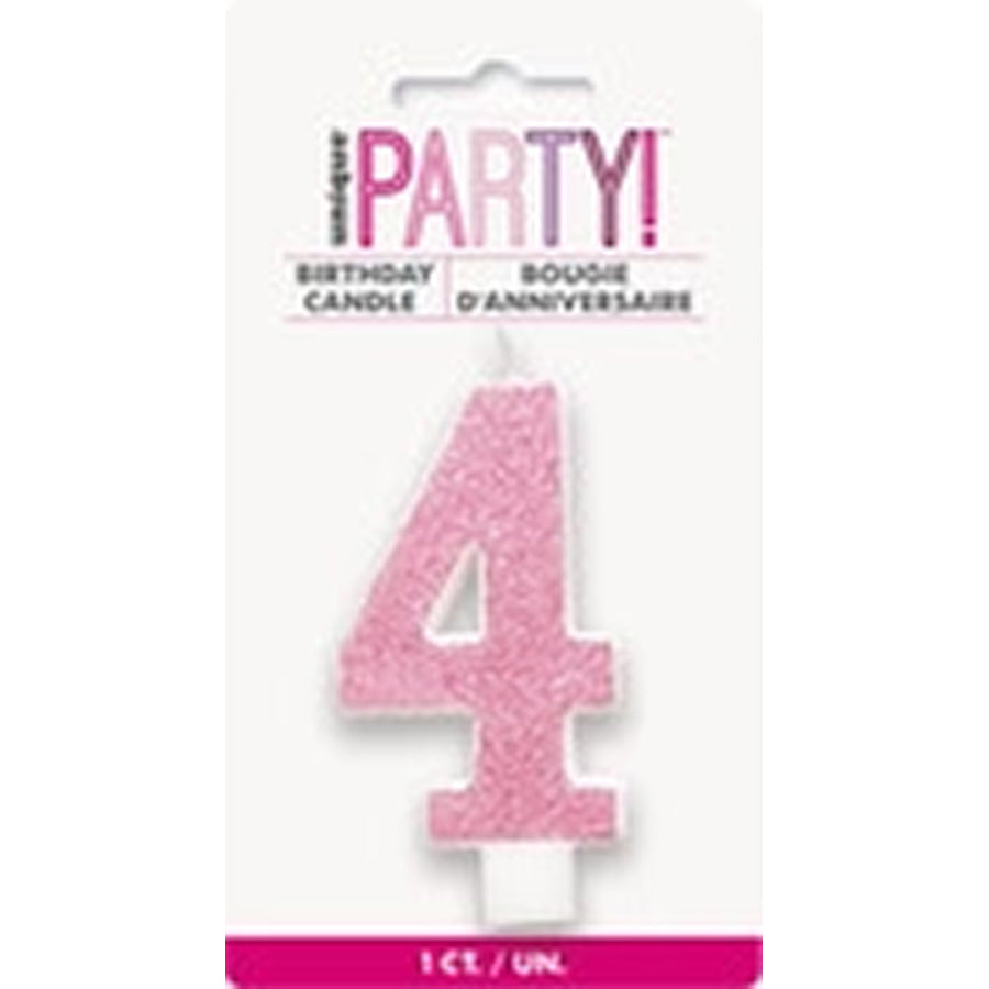 NUMERAL CANDLE 4 - PINK