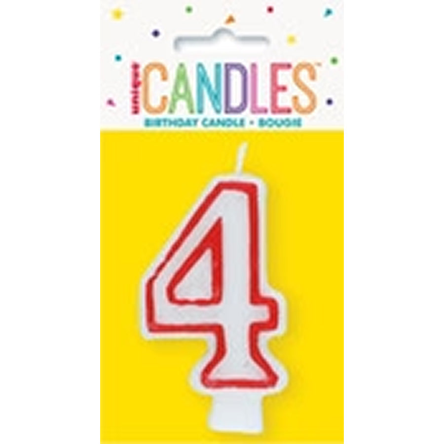 Numeral Candle 4 - Red