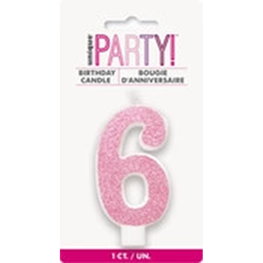 NUMERAL CANDLE 6 - PINK