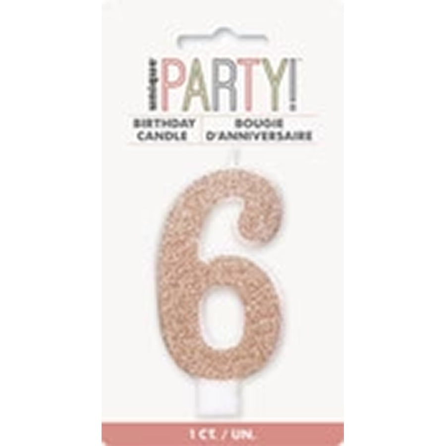 NUMERAL CANDLE 6 - ROSE GOLD