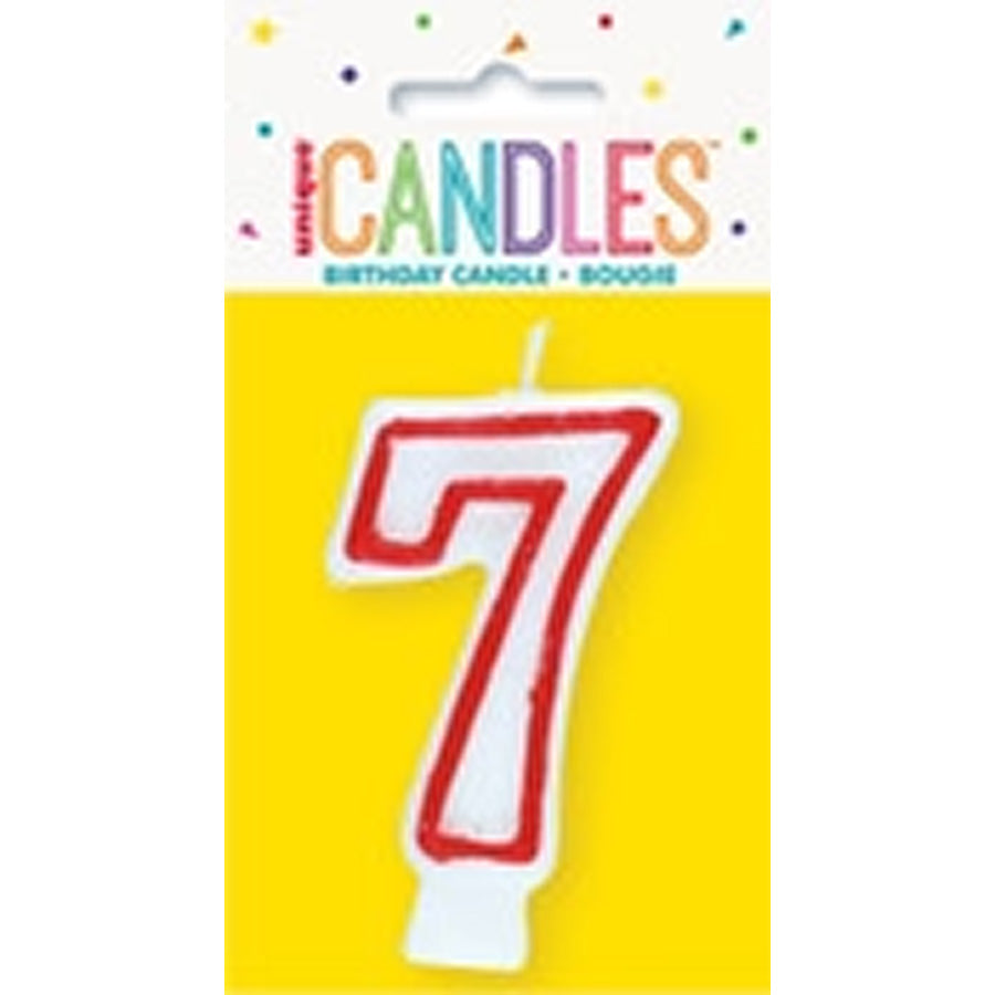 Numeral Candle 7 - Red