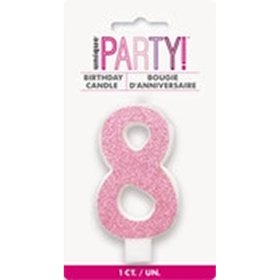 NUMERAL CANDLE 8 - PINK