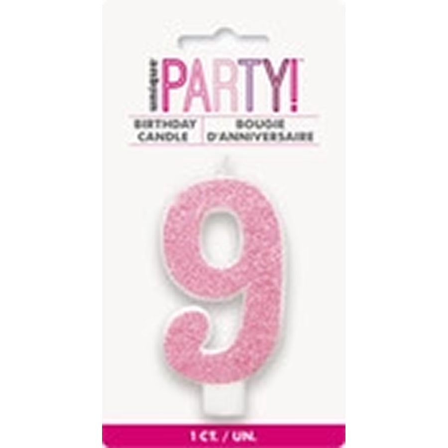 NUMERAL CANDLE 9 - PINK