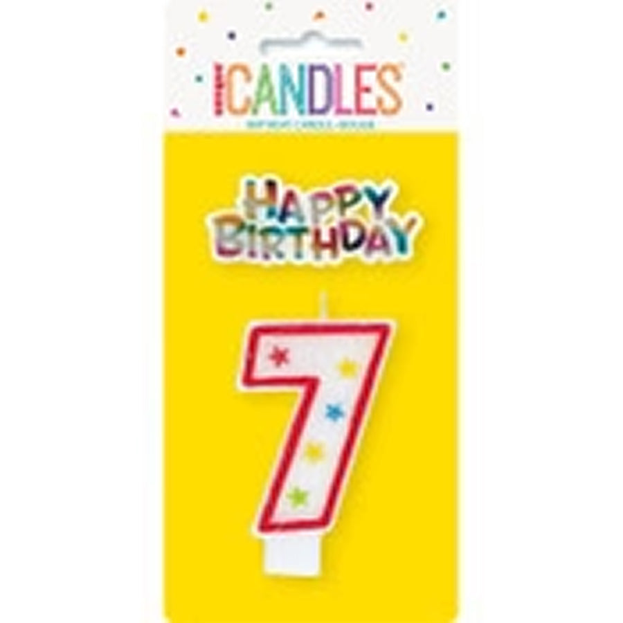 NUMERAL CANDLE W/CAKE DECO - 7