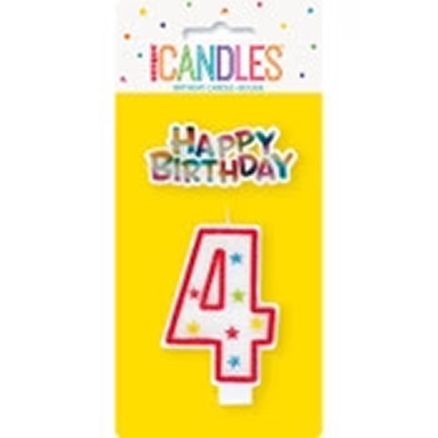 NUMERAL CANDLE W/CAKE DECO - 4