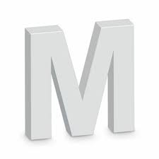 M WHITE LETTER