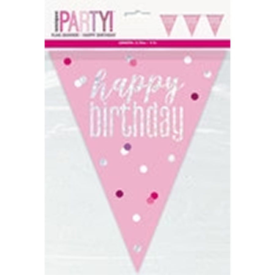 PINK HAPPY B/DY FLAG BNR 9ft