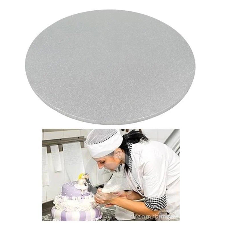 Premium Heavy Duty Professional Cake Boards (Round) 12"-Silver Series