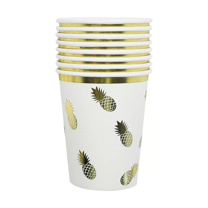 Gold Pineapple Cups PK8