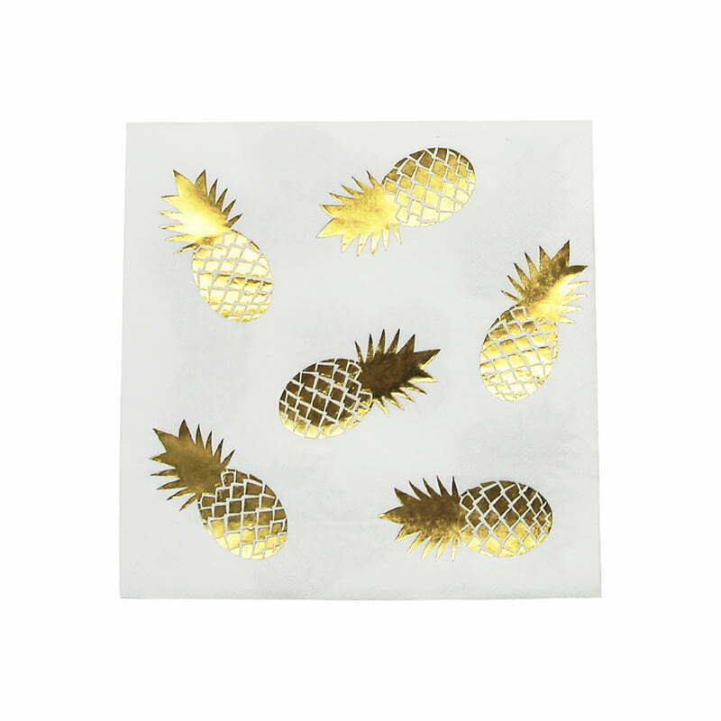 16 Gold Pineapple Napkins