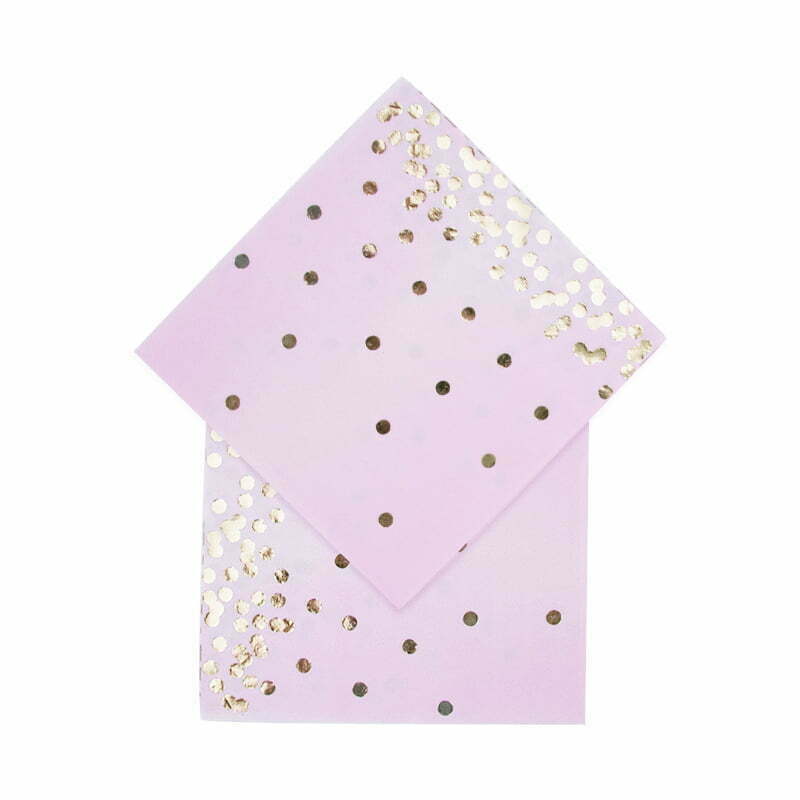 16 Pink Dot Foil Napkin