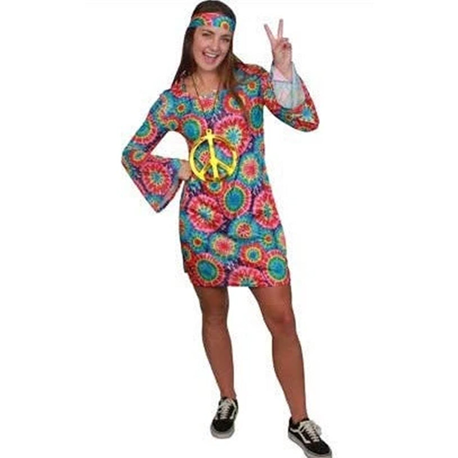 Rainbow hippie dress large