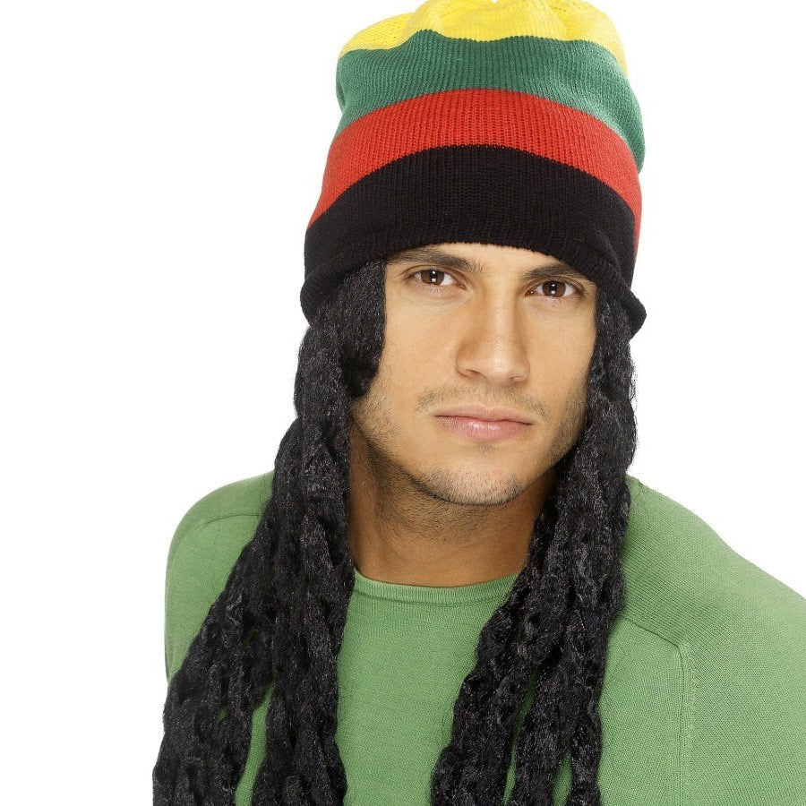 RASTA HAT WITH DREADLOCKS