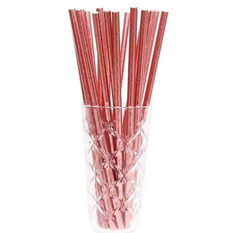 Rose Gold Foiled Paper Straws