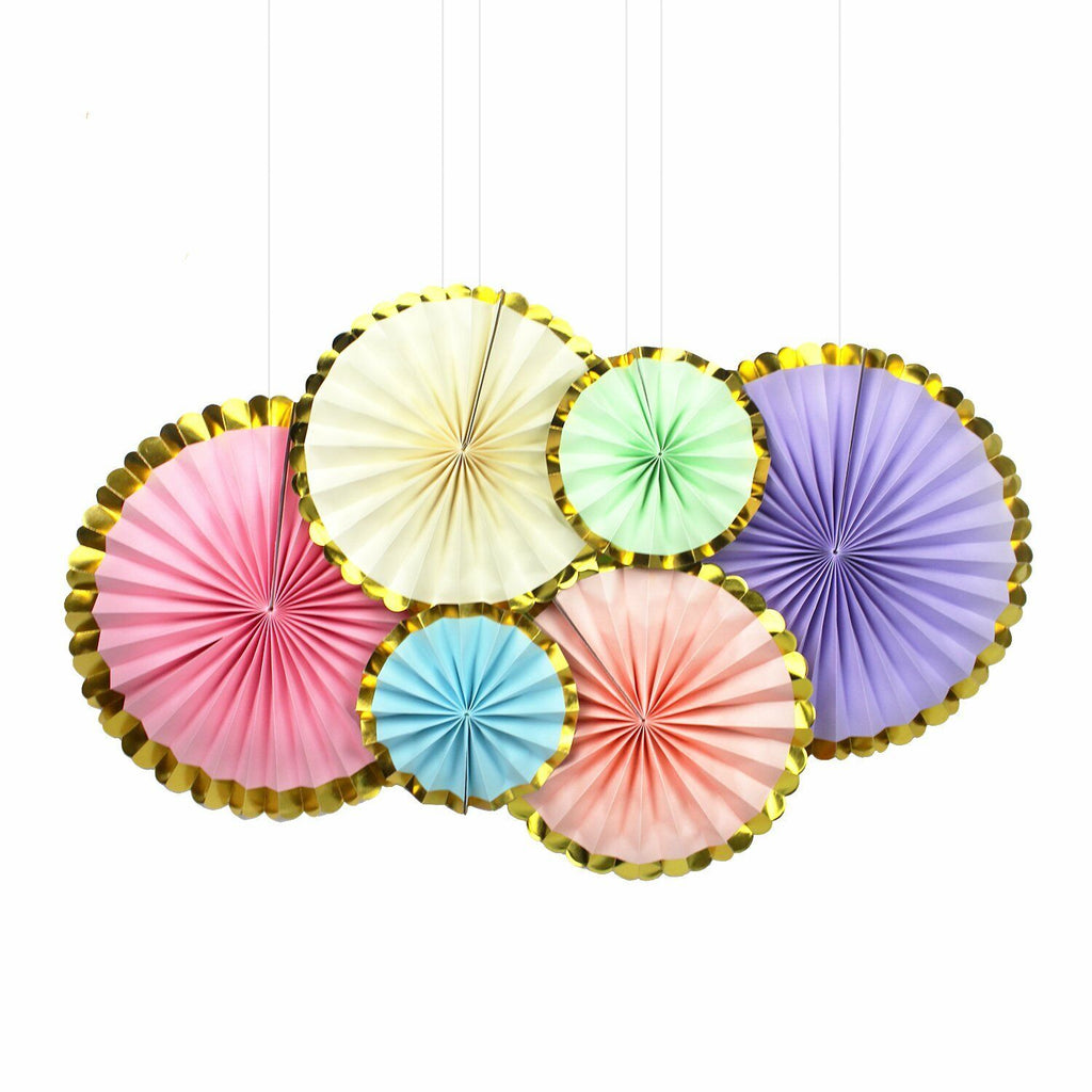 Decoration Fans Metallic Rim (Rainbow)