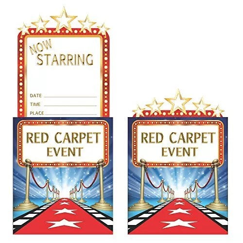 RED CARPET EVENT INVITATIONS PK8