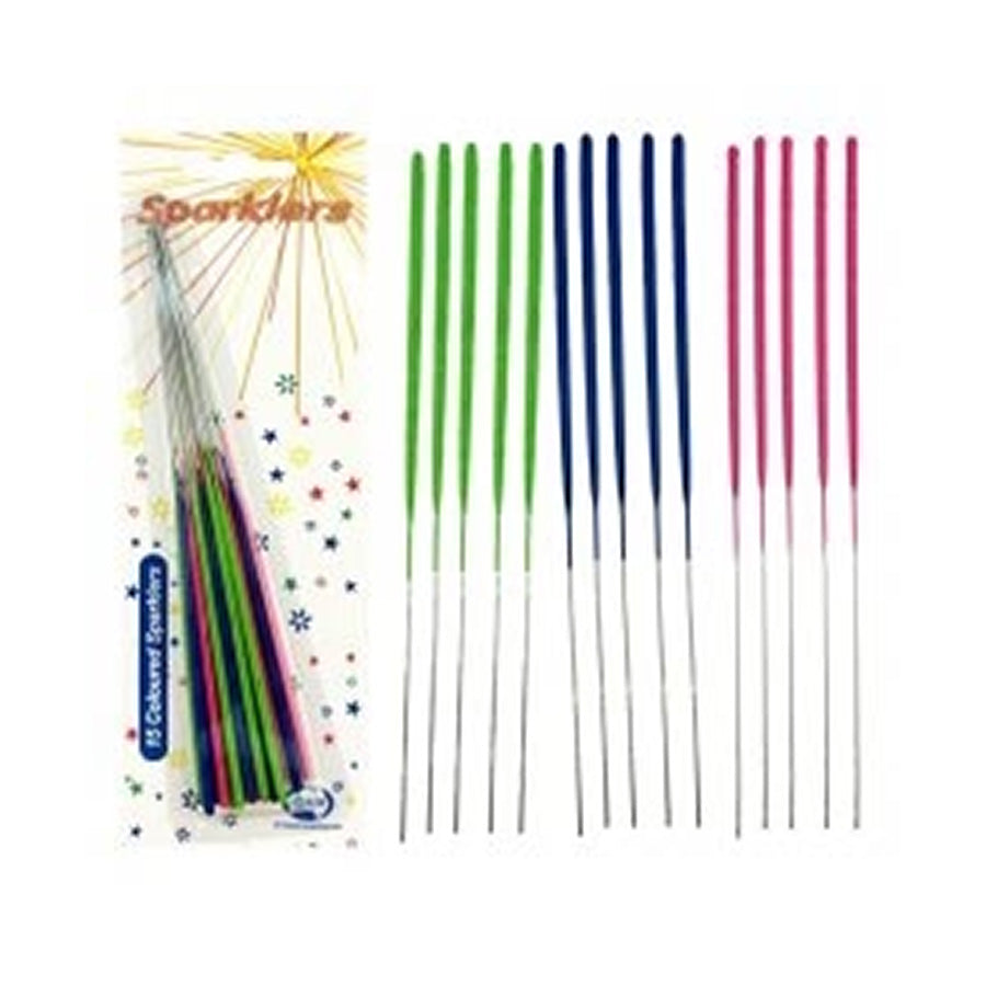 SPARKLER 17cm COLOURED P15