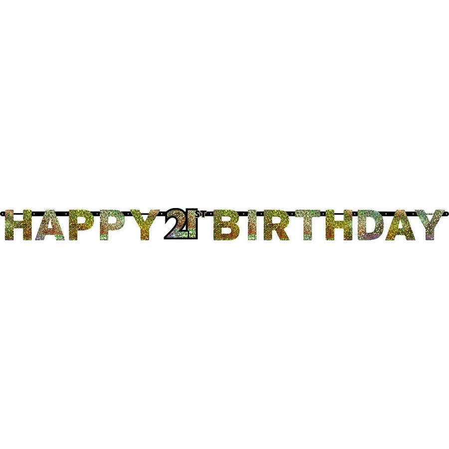 Sparkling Celebration 21 Prismatic Letter Banner