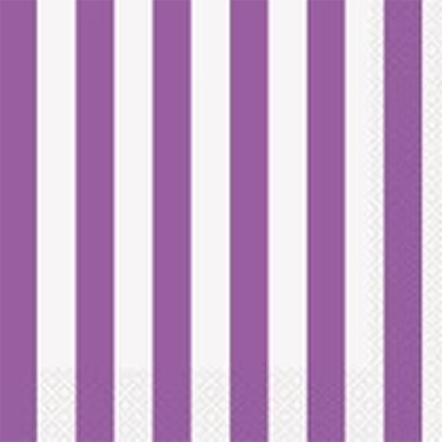 STRIPES 16 LUN NAPKIN-P/PURPLE