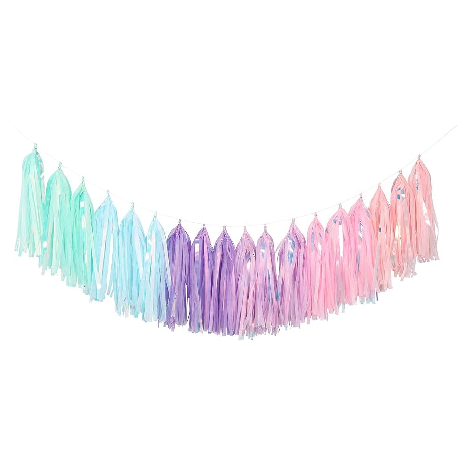 TASSEL GARLAND 15PK IRIDESCENT